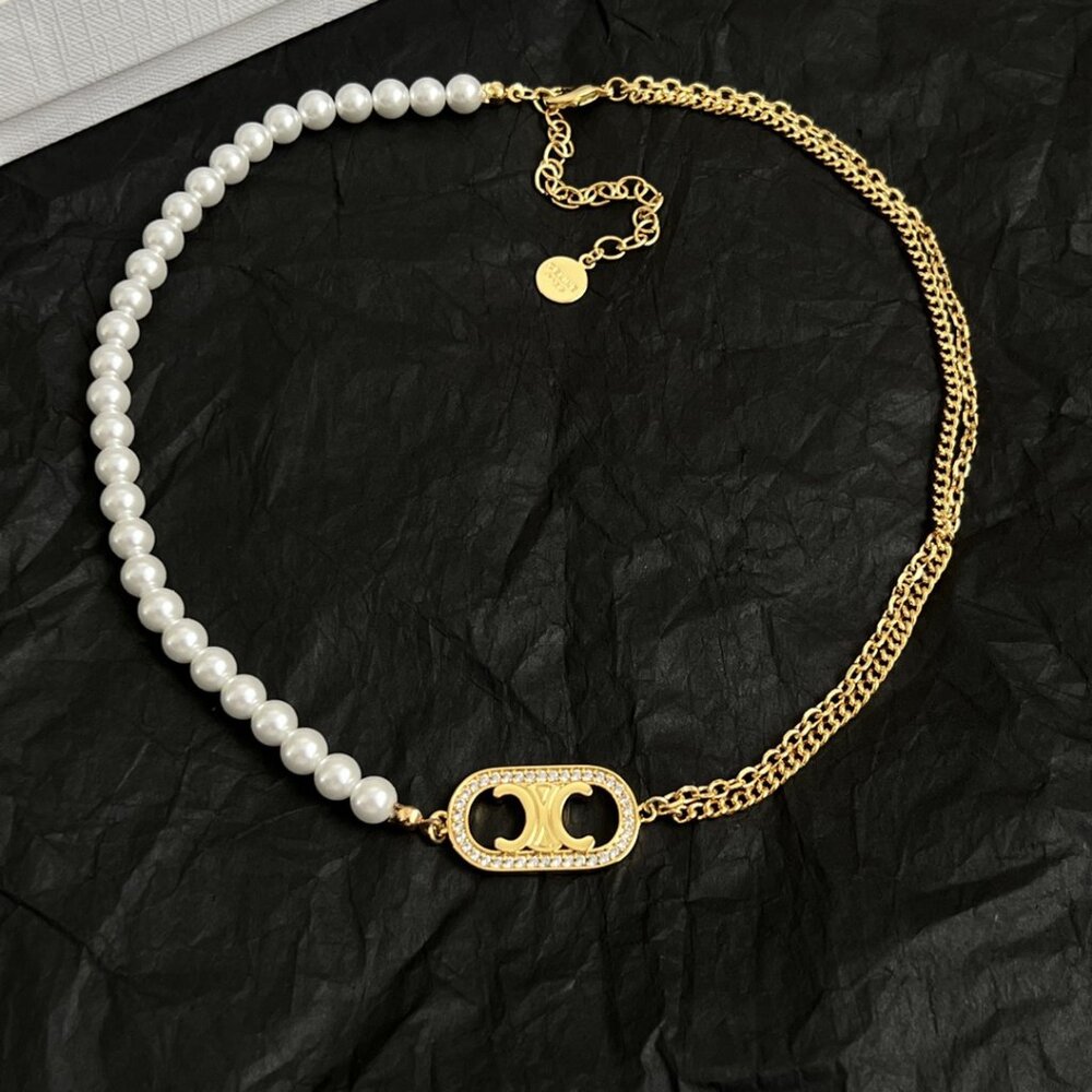 Celine Double Necklace Fashion Necklace